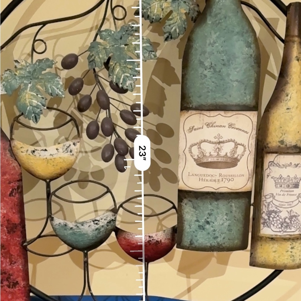 Decorative Wine Bottle and Glass Wall Art - Picture 2 of 3